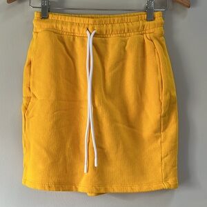 Cotton Citizen Brooklyn Mini Skirt French Terry‎ USA Yellow Small New